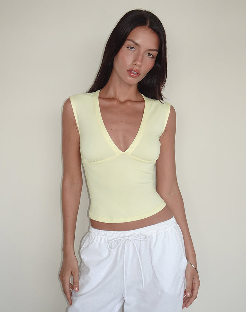 Immagine di Emberly Plunge Top in Lemon