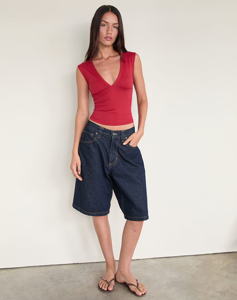 Immagine di Emberly Plunge Top in rosso Adrenaline