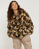 immagine di Emerson Faux Fur Jacket in Camo Brown Pebble