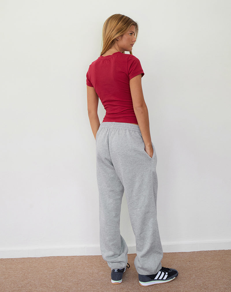 Immagine di Emiko Joggers oversize in marna grigia con stampa I Love 2010