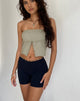 Immagine di Enzie Butterfly Bandeau Top in lino verde ardesia
