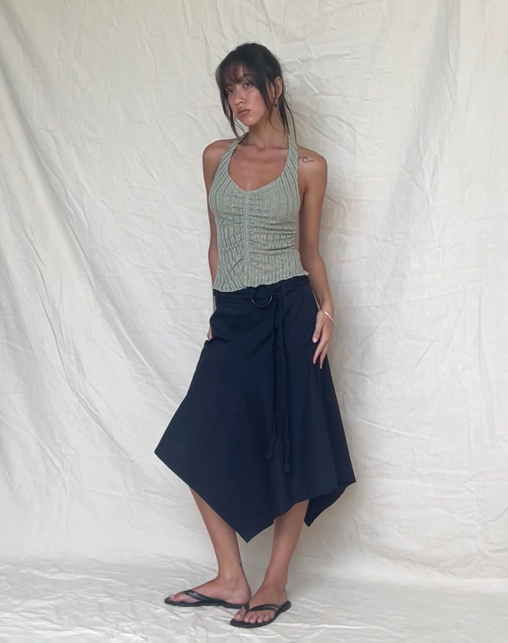 immagine di Enzley Knit Halterneck Top in Salvia