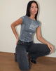 Immagine di Erika Low Back Top in Shimmer Sequin Charcoal