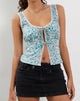 Immagine di Esau Tie Front Cami Top in Flower Power Blue