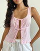 Immagine di Esau Tie Front Top in Rosa chiaro Private Slub