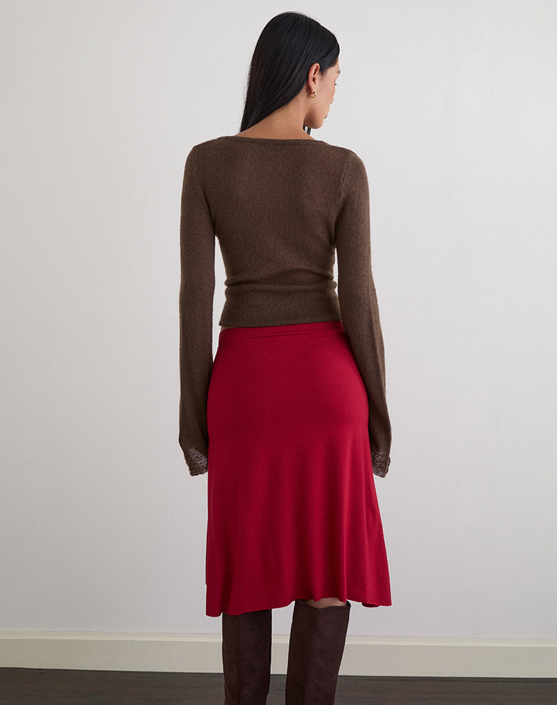 Immagine di Esmeray Midi Skirt in Rosso Adrenalina