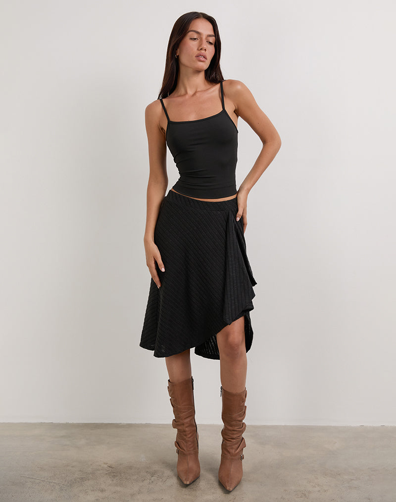 Immagine Esmeray Gonna midi in maglia diagonale velata nera