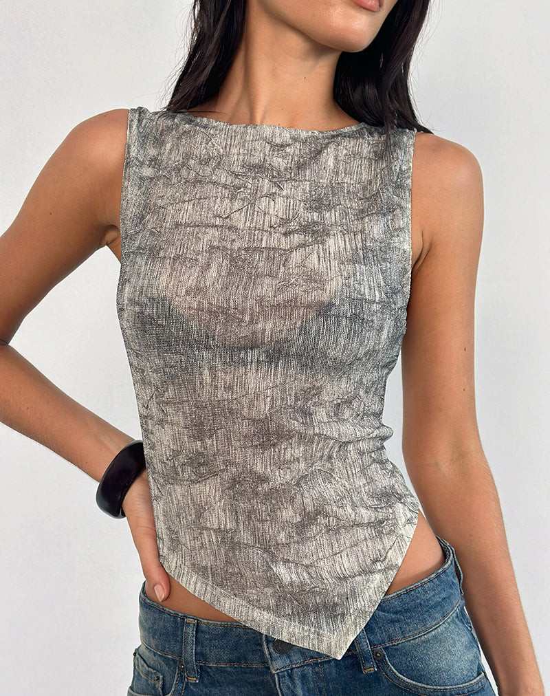 Immagine di Etta Gilet in maglia trasparente grigio