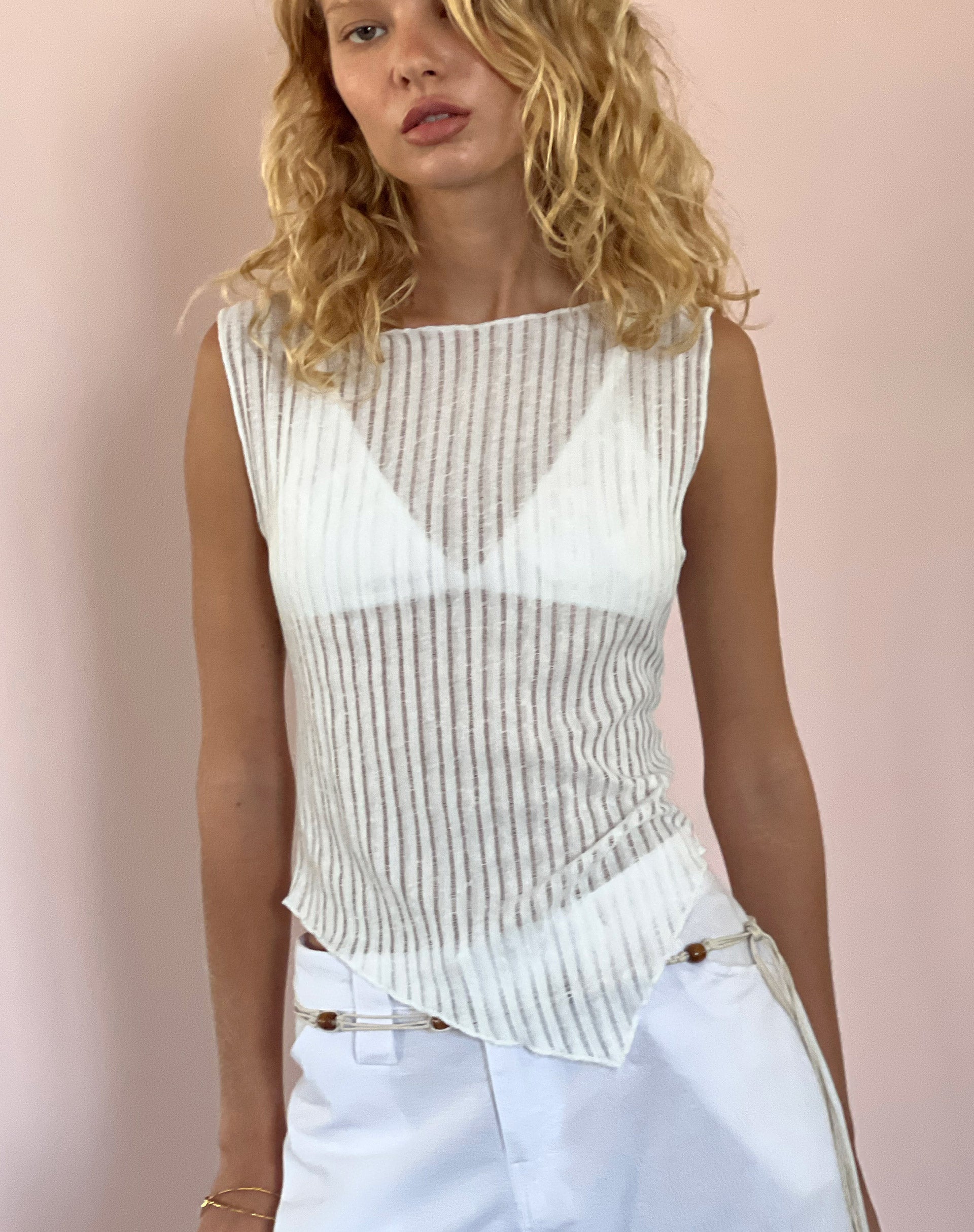 Immagine di Etta Canottiera in maglia avorio