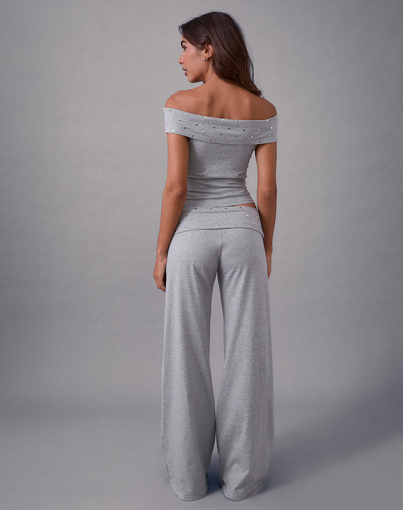 Immagine di Nevivi Foldover Trousers in Studded Grey Marl