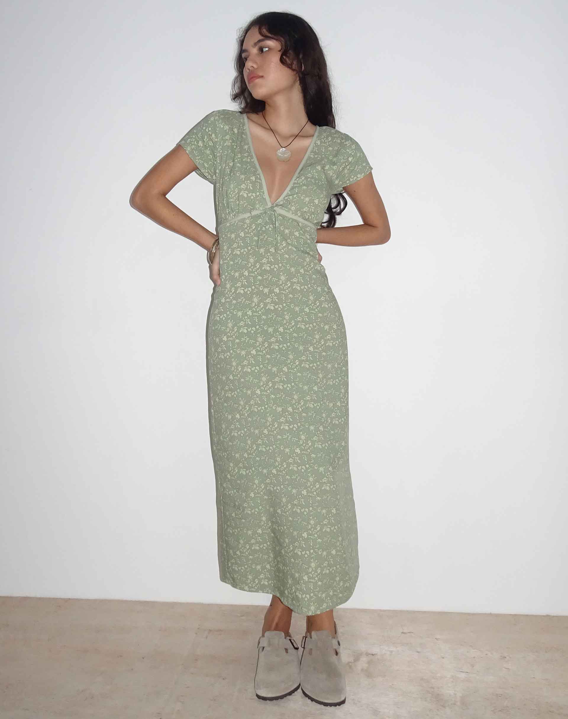 Immagine di Eviaso Midi Dress in Ditsy Mix Floral Verde