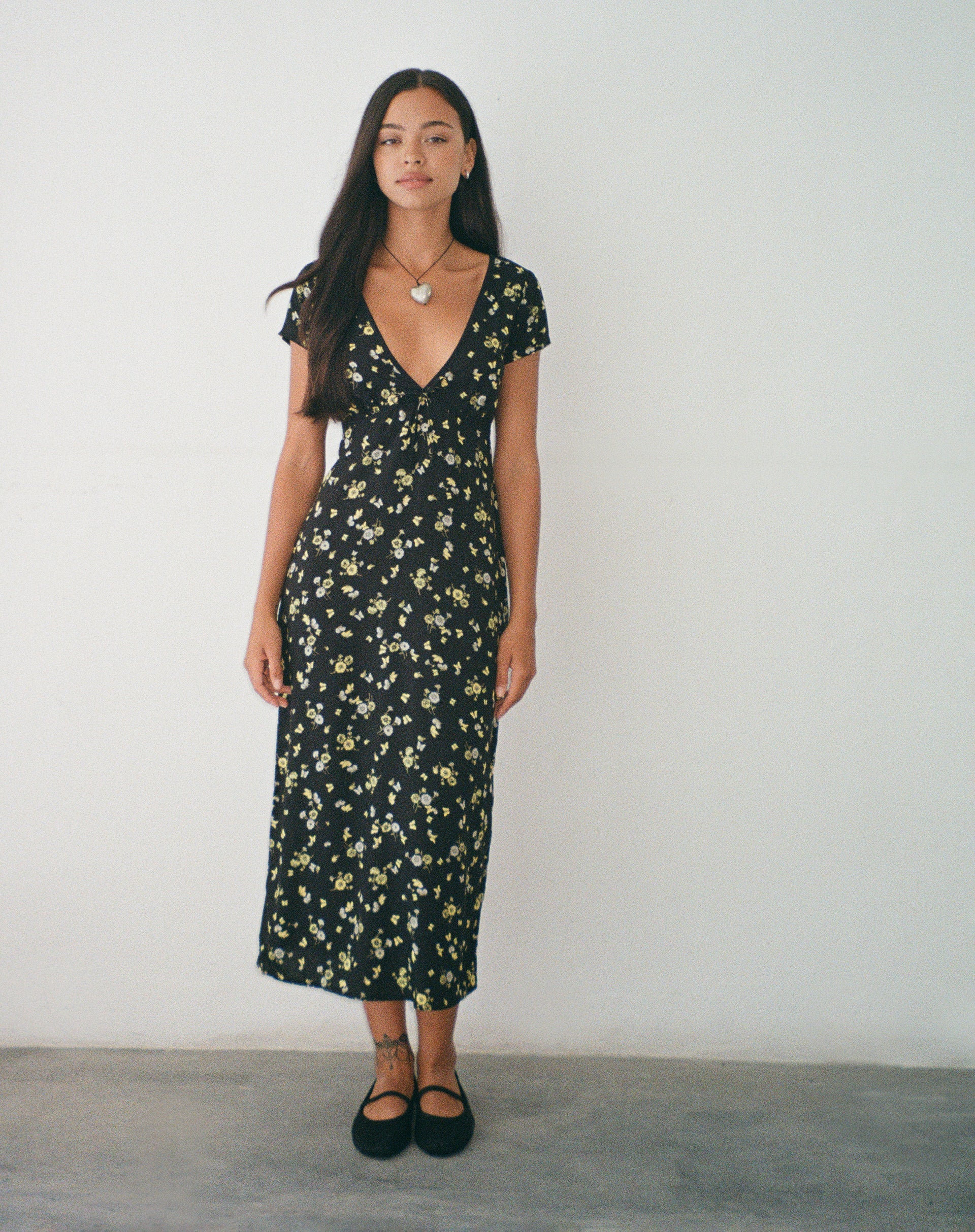 immagine di Eviaso Midi Dress in nero limone e lime