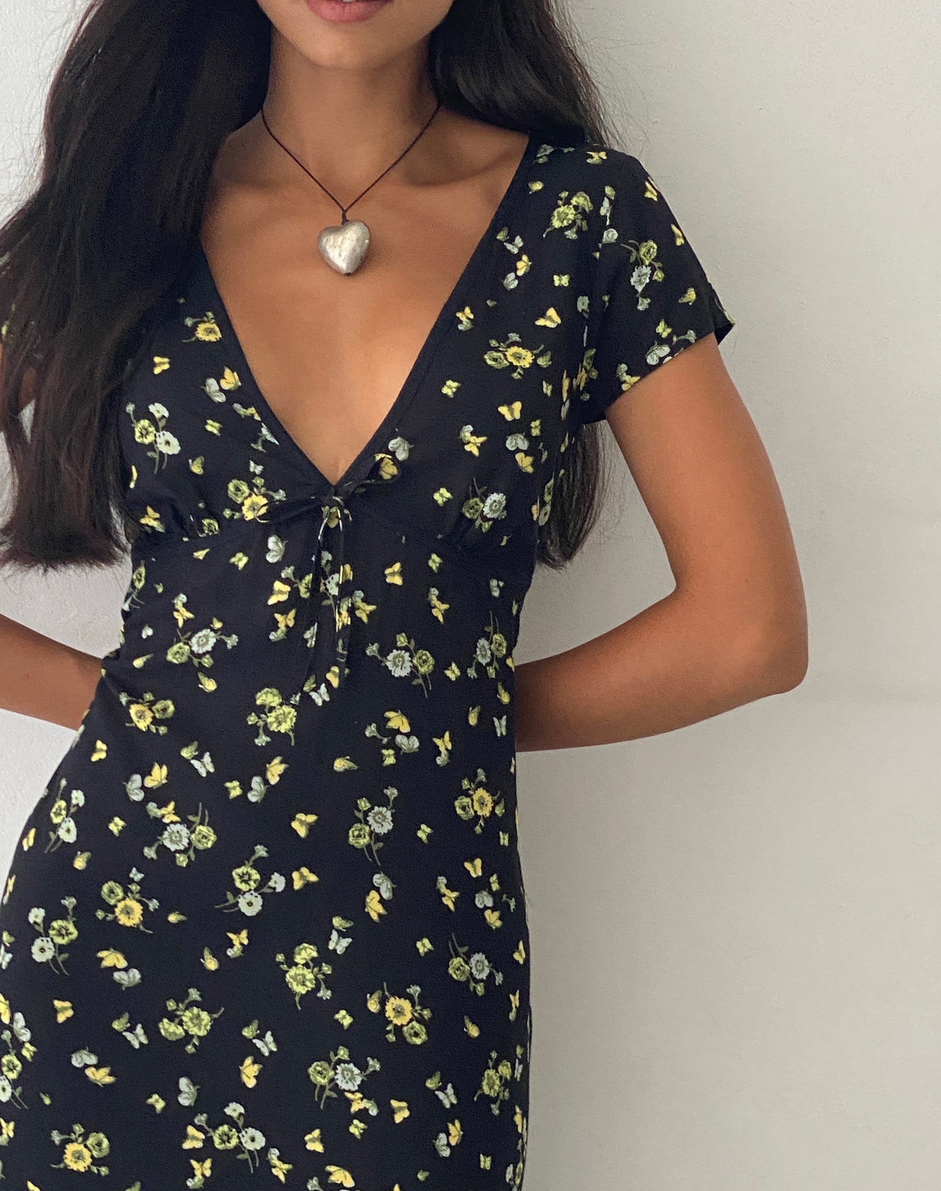 immagine di Eviaso Midi Dress in nero limone e lime