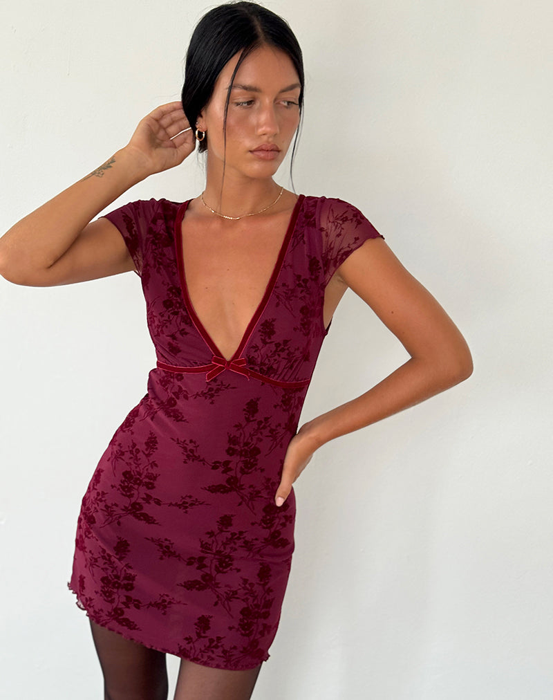 Abito Evilia in fiore botanico marrone