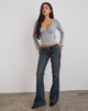 Immagine dei jeans extra a vita bassa in verde sporco