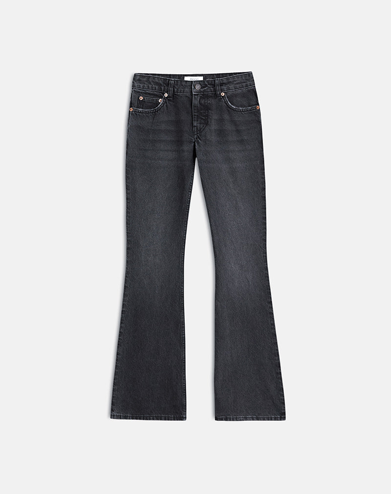 Immagine dei jeans extra low rise flare in nero vintage