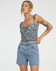 immagine di Ezra Crop Top in Campo Floreale Navy