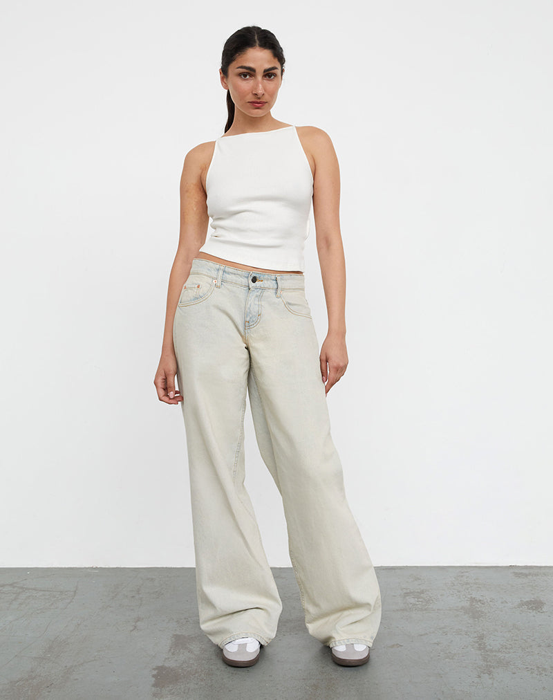 Jeans Roomy Extra Wide a vita bassa in blu artico