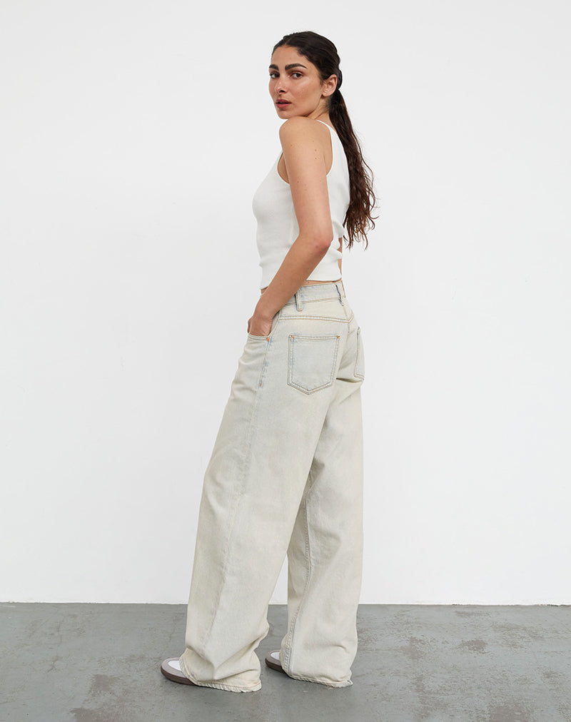 Immagine di Roomy Jeans extra larghi a vita bassa in blu artico