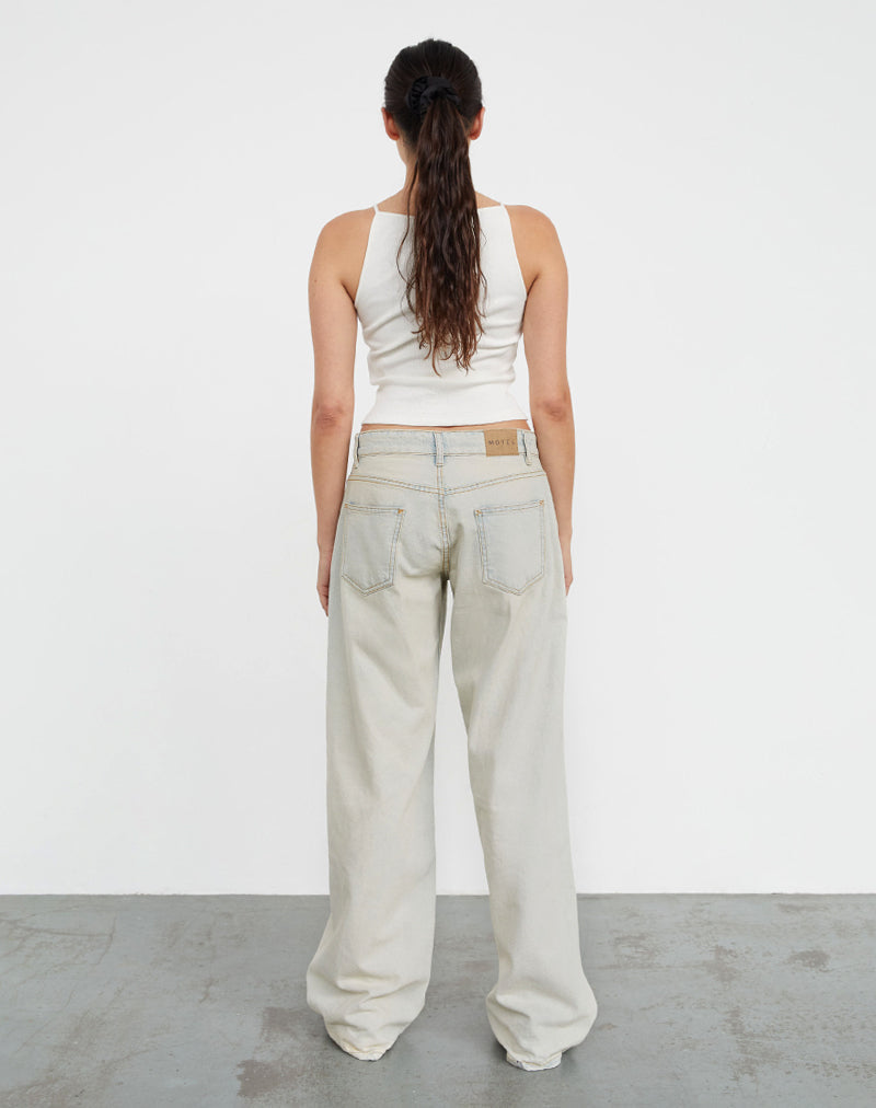 Immagine di Roomy Jeans extra larghi a vita bassa in blu artico