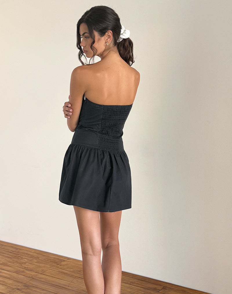 Immagine di Faelas Mini Dress in Tap Shoe con fiocchi bianco sporco