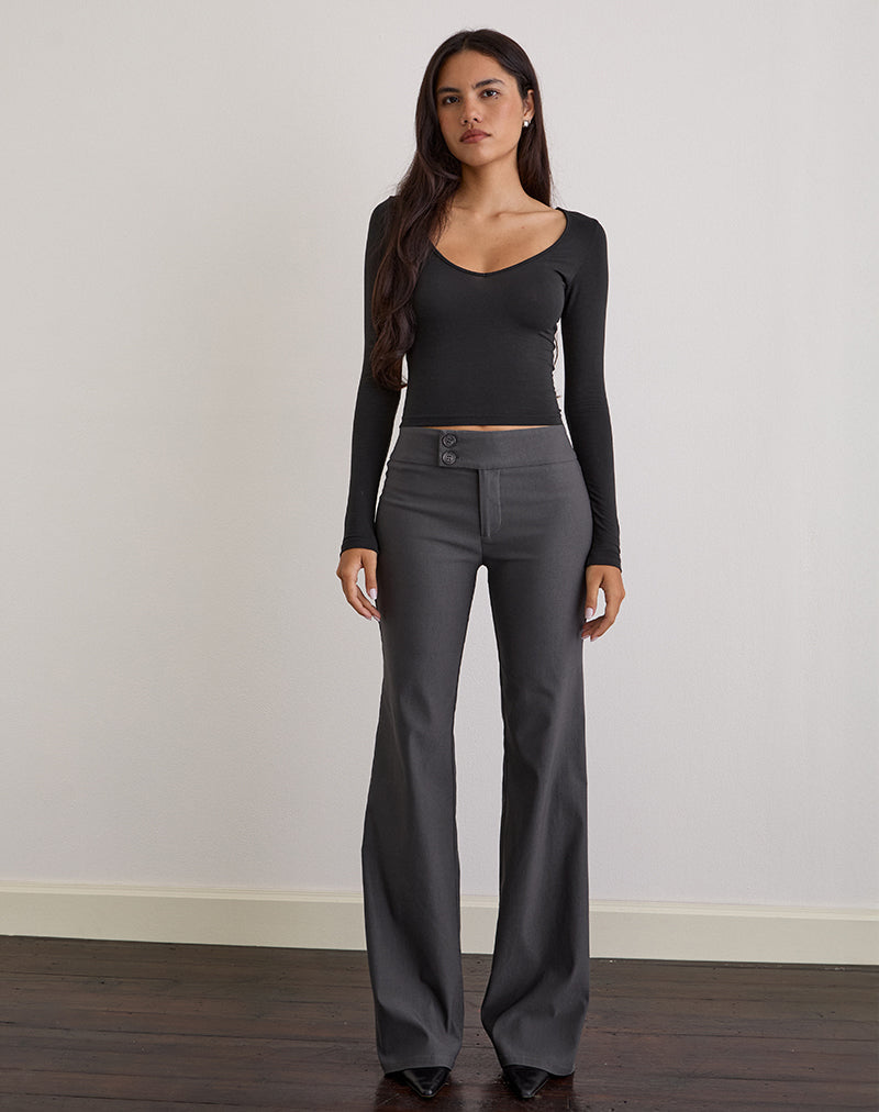 Immagine del pantalone Falita in pelle sartoriale Charcoal