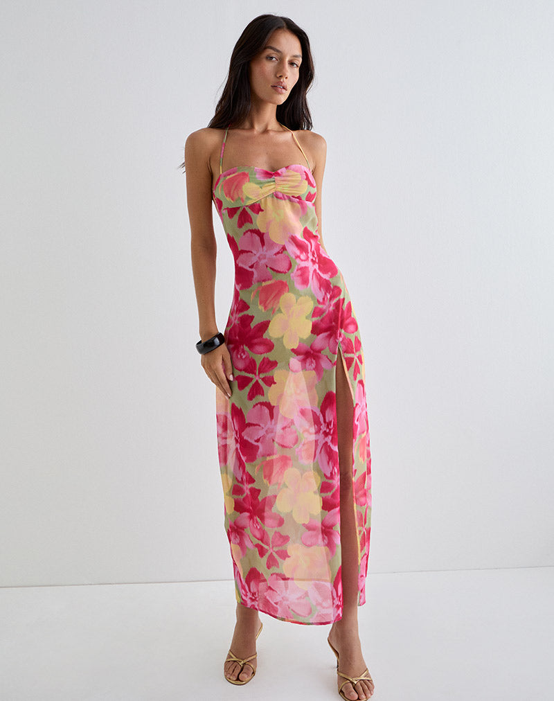 Maxi abito Fasha in grassetto multicolore floreale