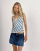 Immagine di Fayez - Top a righe diagonali blu chiaro
