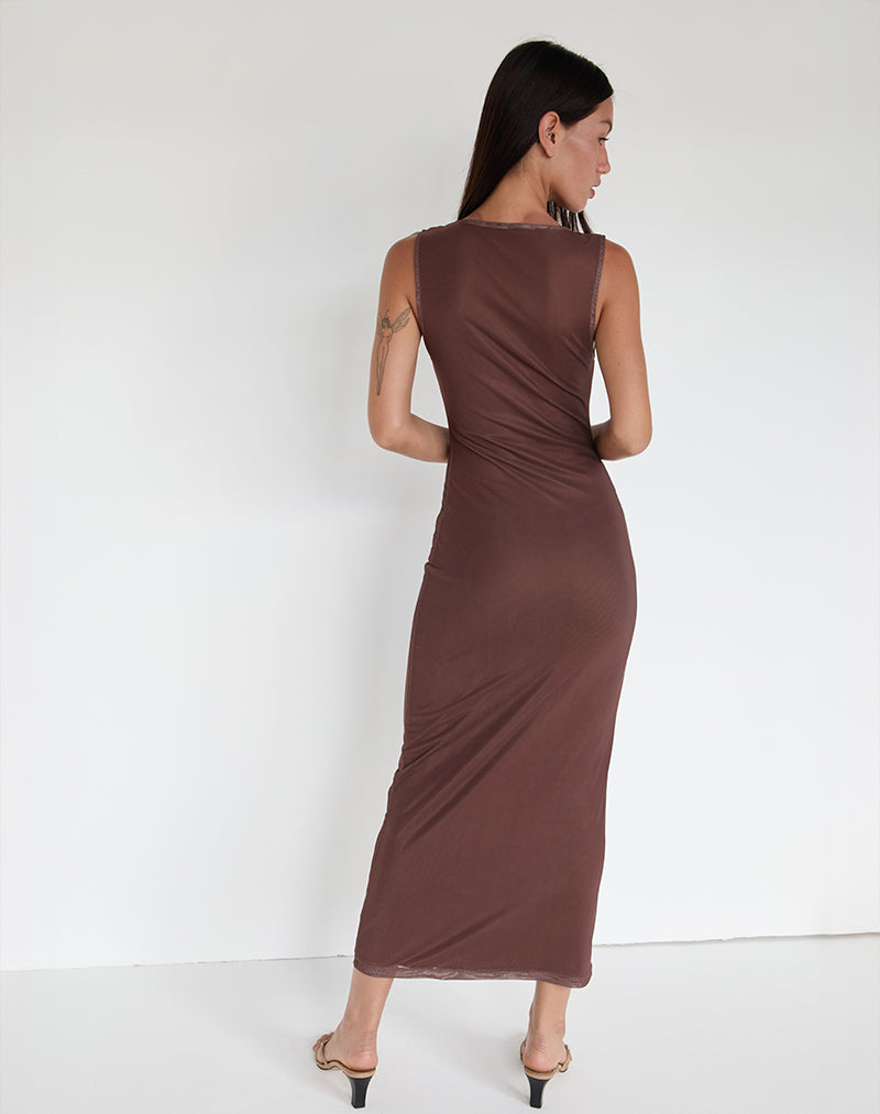 Immagine di Fayola Maxi Abito con stampa floreale sfocata Marrone
