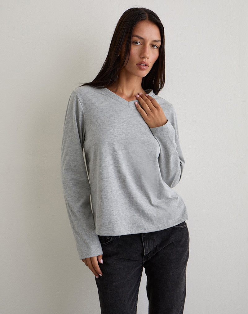 Immagine di Feman Top in Jersey Grigio Marl