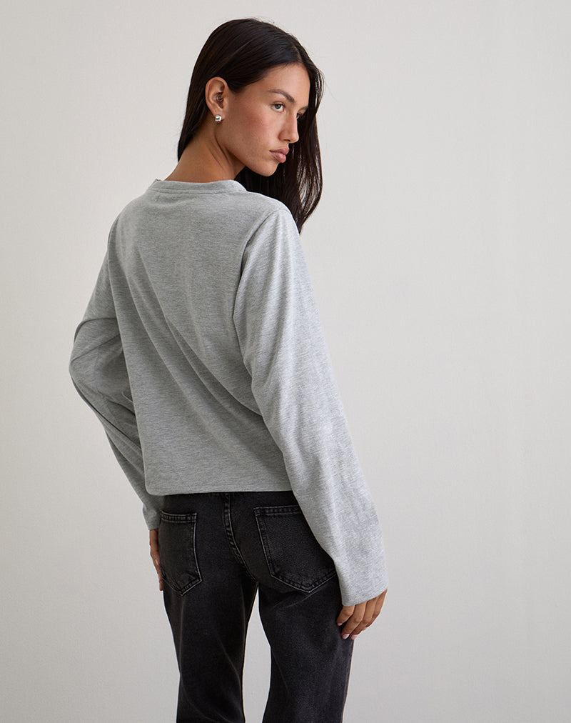 Immagine di Feman Top in Jersey Grigio Marl
