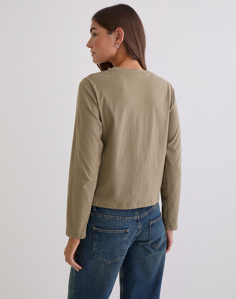 Image of Feman Top in Jersey Khaki