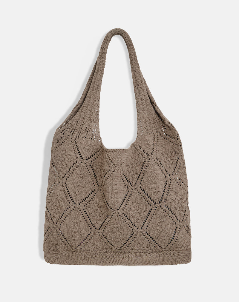 Borsa Fika all'uncinetto in marrone