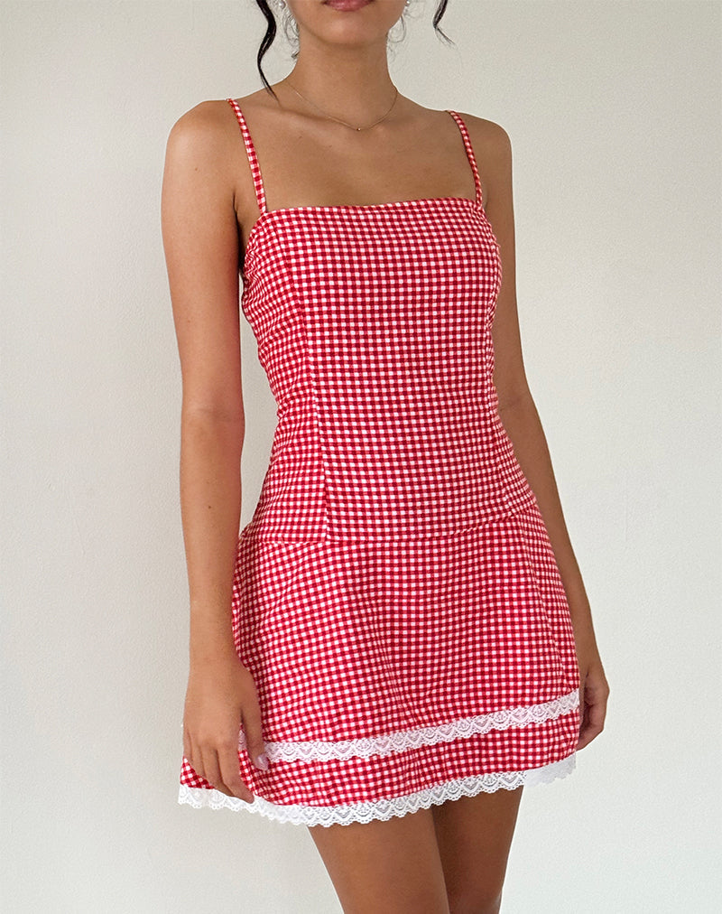 Immagine di Flossie Mini Dress in Red Gingham