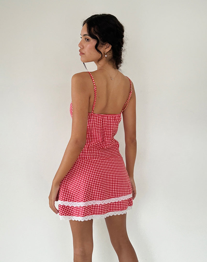 Immagine di Flossie Mini Dress in Red Gingham