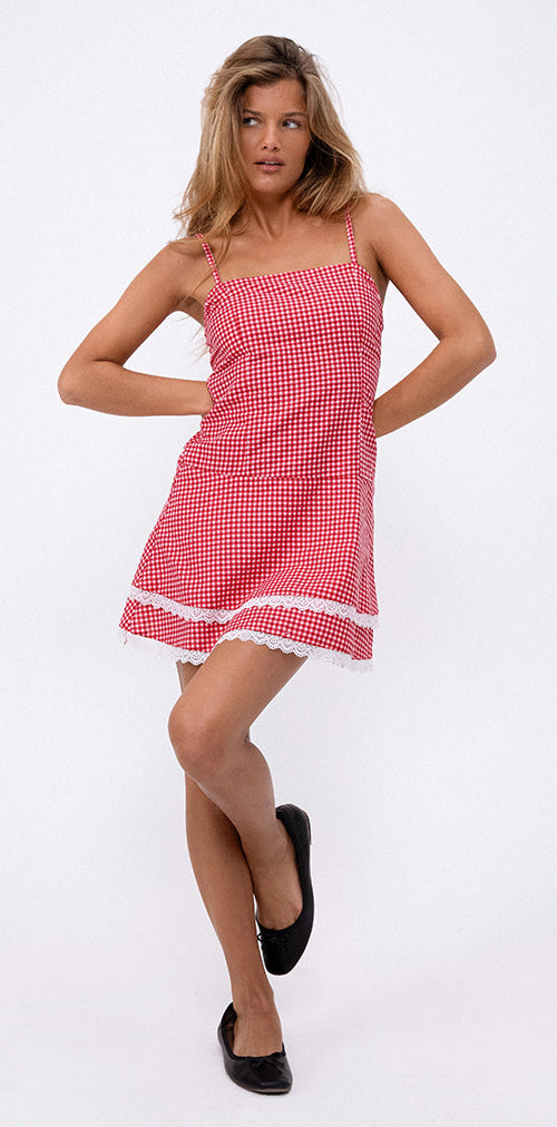 Immagine di Flossie Mini Dress in Red Gingham