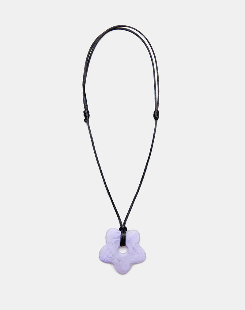 Collana di fiori in resina lilla
