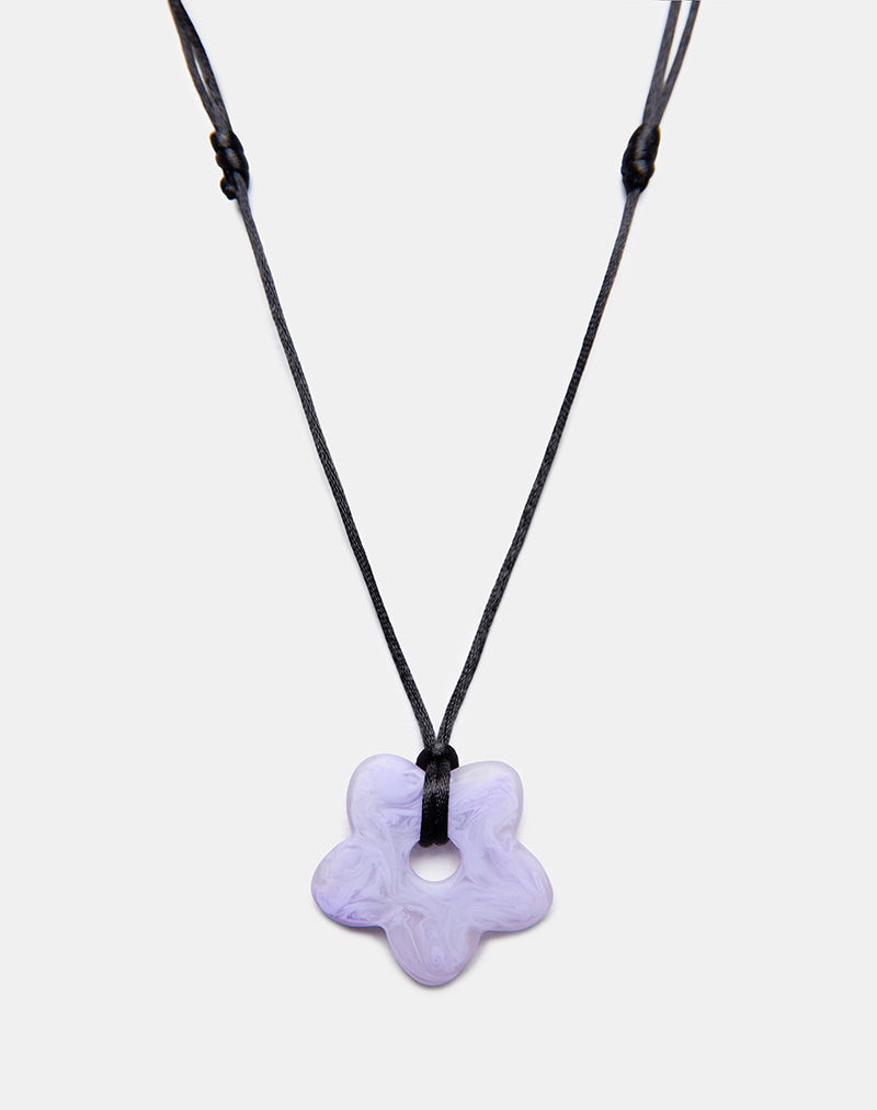 Immagine della collana di fiori in resina Lilla