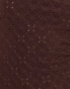 Broderie stretch marrone