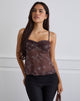 Immagine di Fierza Cami Top in Doodle Flower Flock Marrone