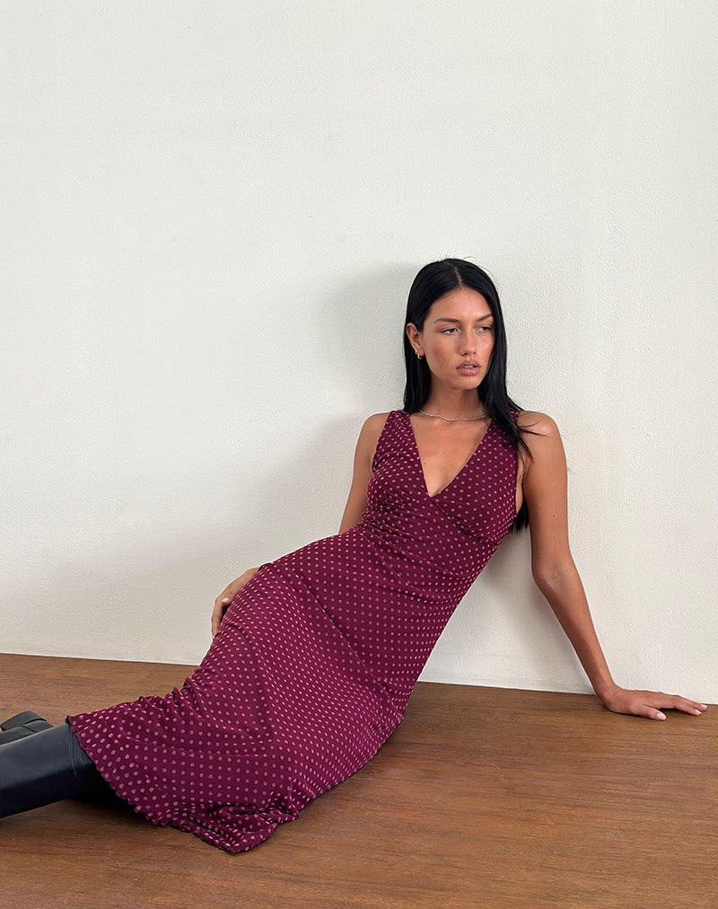 Abito Gabriella in Basic Polka Flock Berry