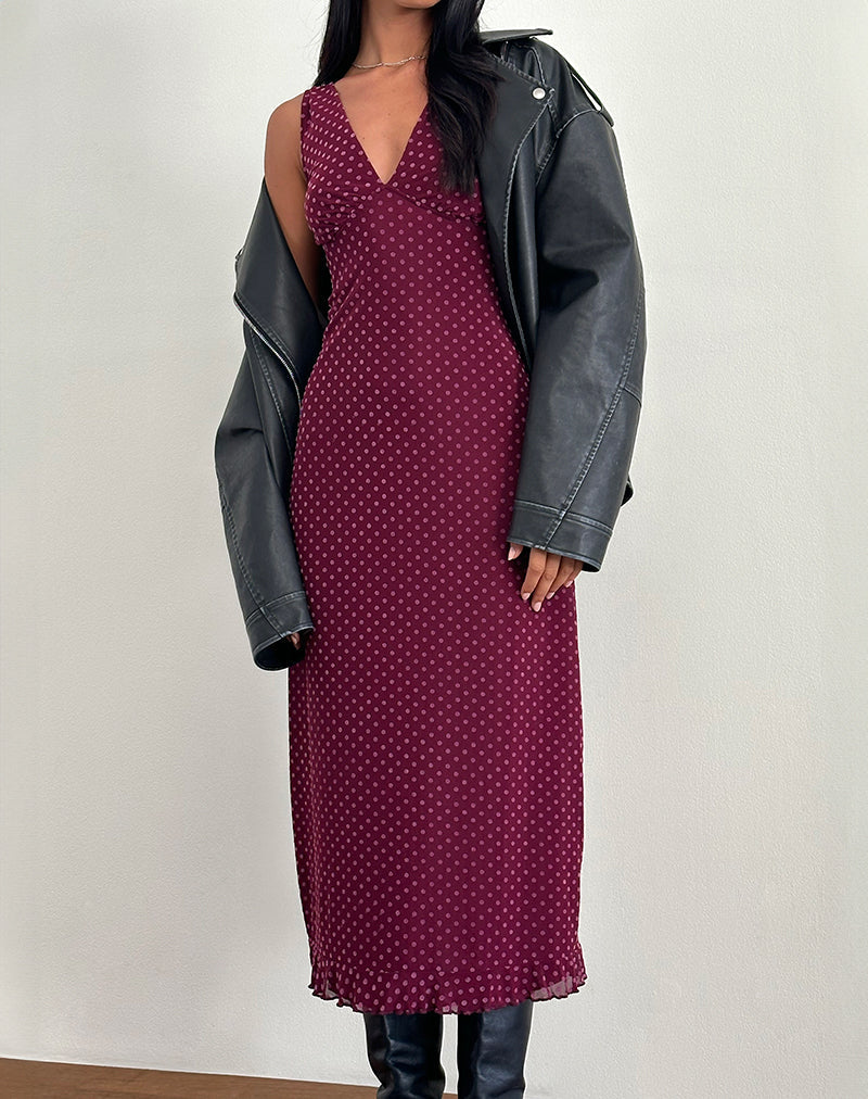 Abito Gabriella in Basic Polka Flock Berry