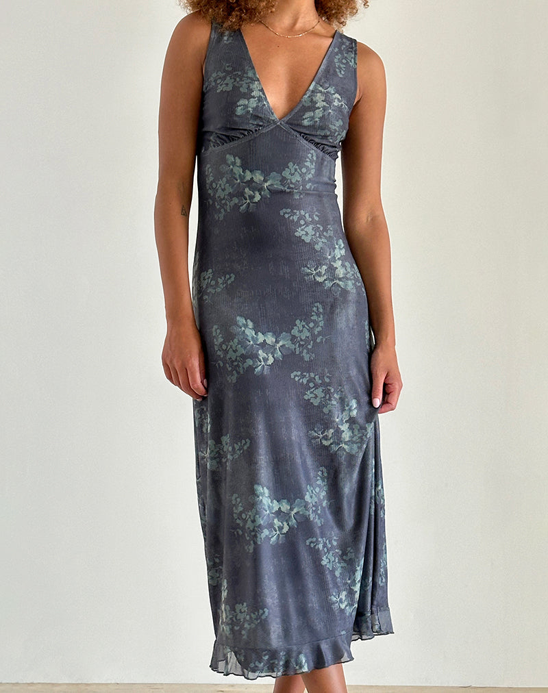 immagine di Gabriela Midi Dress in verde botanico sbiadito