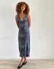 immagine di Gabriela Midi Dress in verde botanico sbiadito