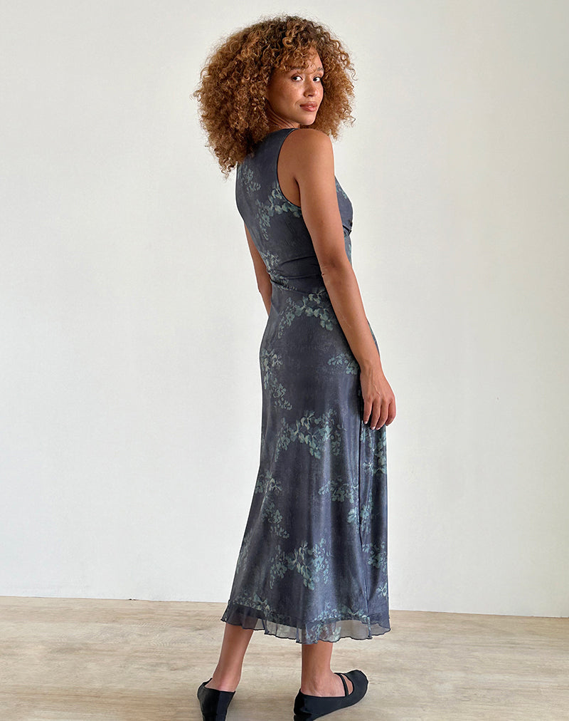 immagine di Gabriela Midi Dress in verde botanico sbiadito