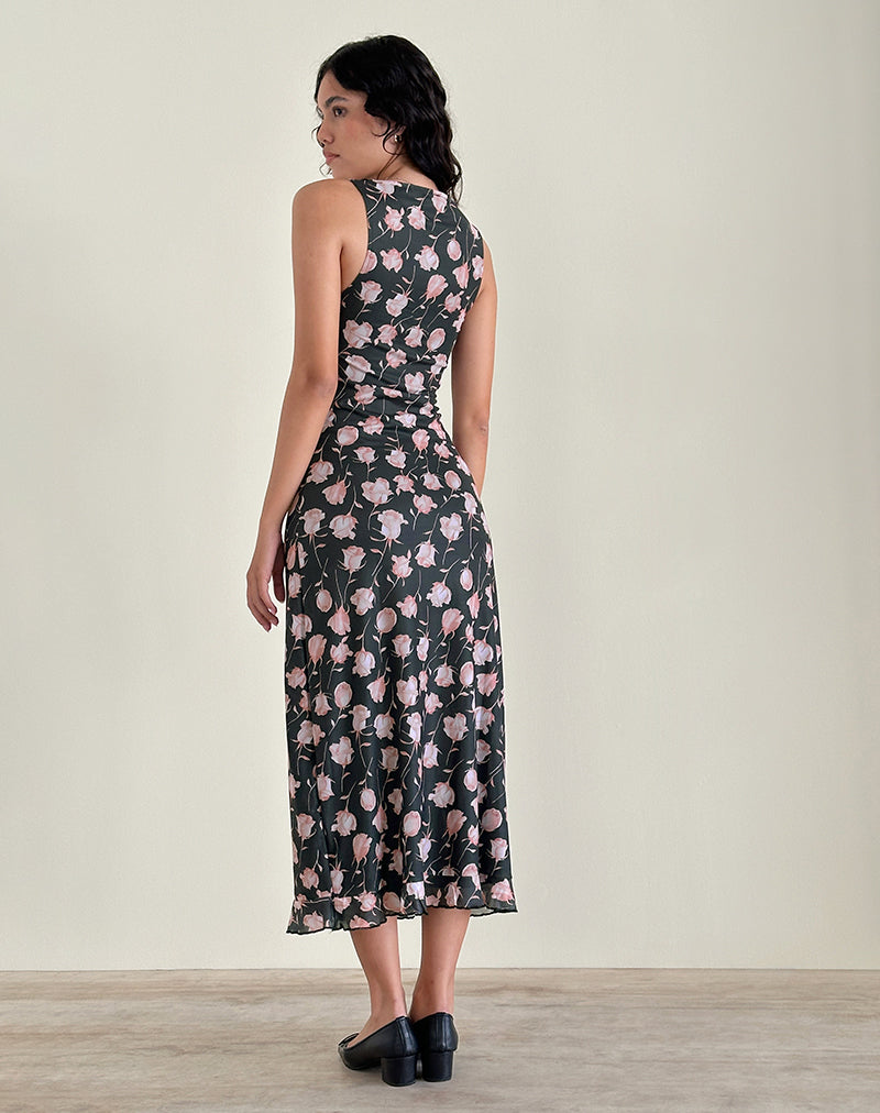 Immagine di Gabriela Midi Dress in Falling Rose Jet Black
