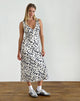 immagine di Gabriela Midi Dress in Grunge Floral Flock Crema