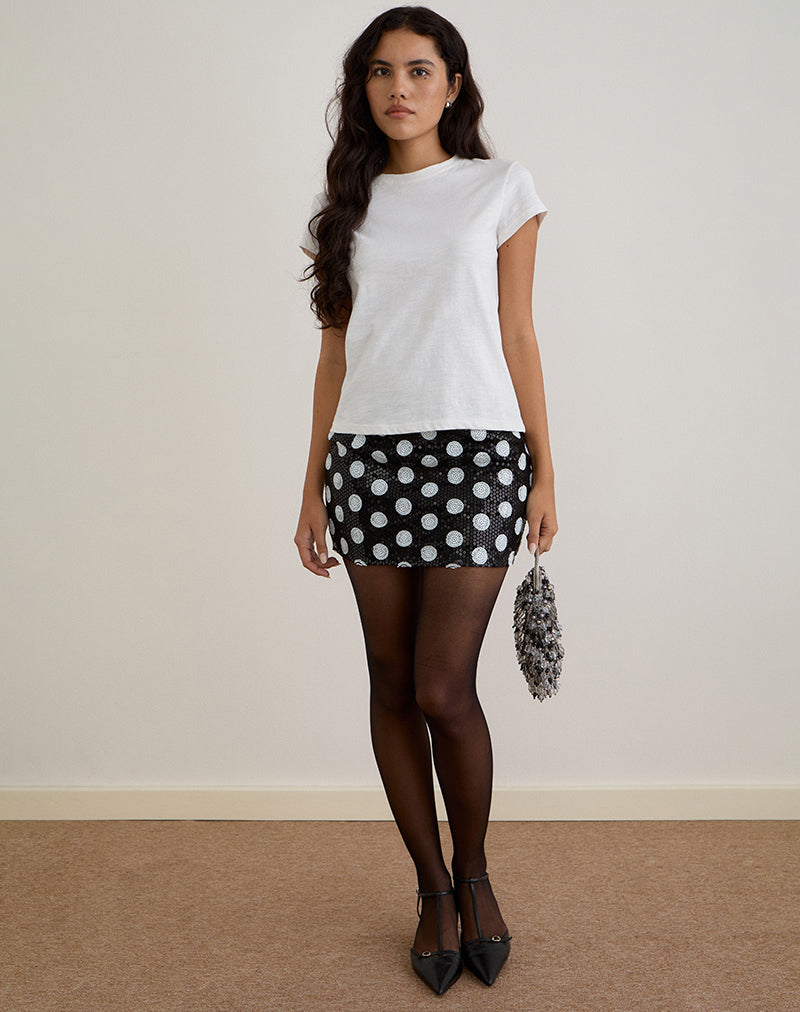Immagine di Gaera Gonna in Polka Sequin Monocromatica