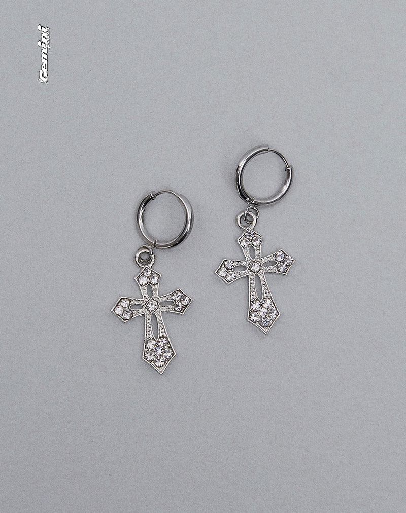 Immagine degli orecchini a croce Gaia di Gemini Jewels