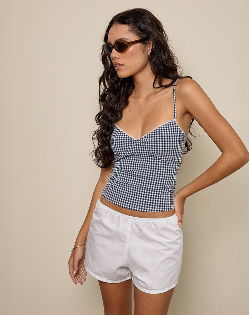 Immagine di Gaika Cami Top in Seersucker Gingham Navy